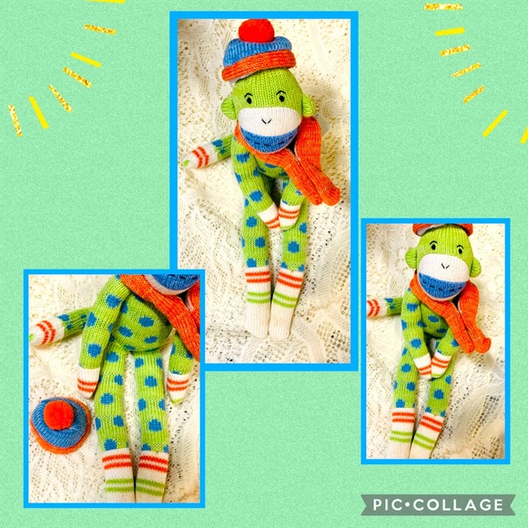 Other - •Sock Monkey ~ Magnetic Hat + Velcro Scarf•